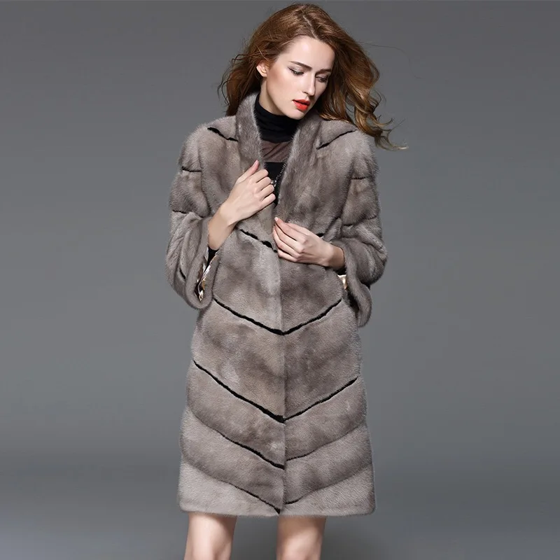 Шуба женская из натурального меха норки с поясом длинная зима 2021 | Женская одежда