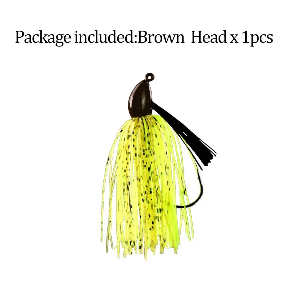 1pcs brownhead Thkfish 1 шт./3 шт. рыболовные Джиги смешанных цветов, резиновая приманка с юбкой для плавания, металлические Свинцовые джиг-головки 16 г, юбка Мормышка, приманки для рыбалки - Цвет: 1pcs brownhead