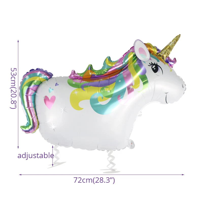 walking unicorn 2 WEIGAO День Рождения мультфильм воздушные шары в форме единорога набор «С Днем Рождения» вечерние Декор Единорог в честь надувные гелиевые воздушные шары - Цвет: walking unicorn 2