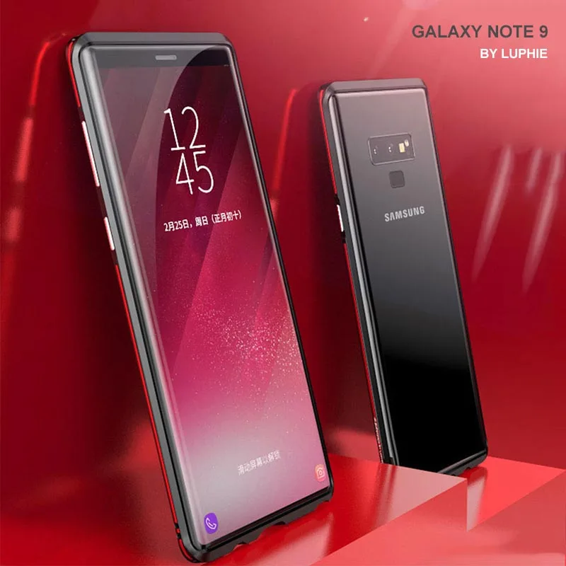 Luphie металлический бампер чехлы для samsung Galaxy Note 9 Роскошная алюминиевая рама
