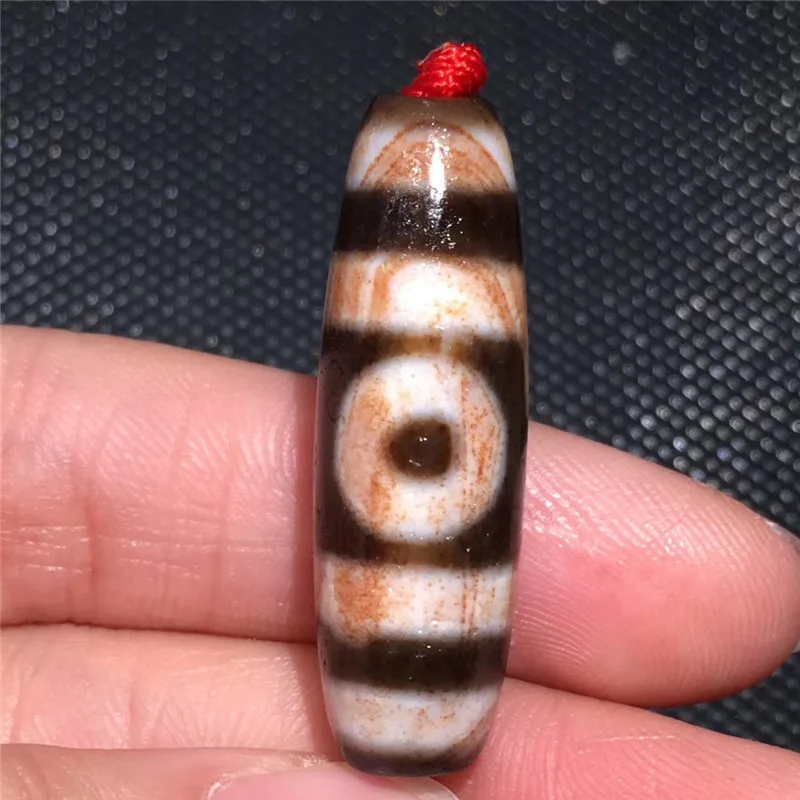 190529-5 Full Cinnabar Spots Ji Dzi Beads Natural Agate Material High Quality Amulet Collectible for Bracelet Pendant Neckalce | Украшения