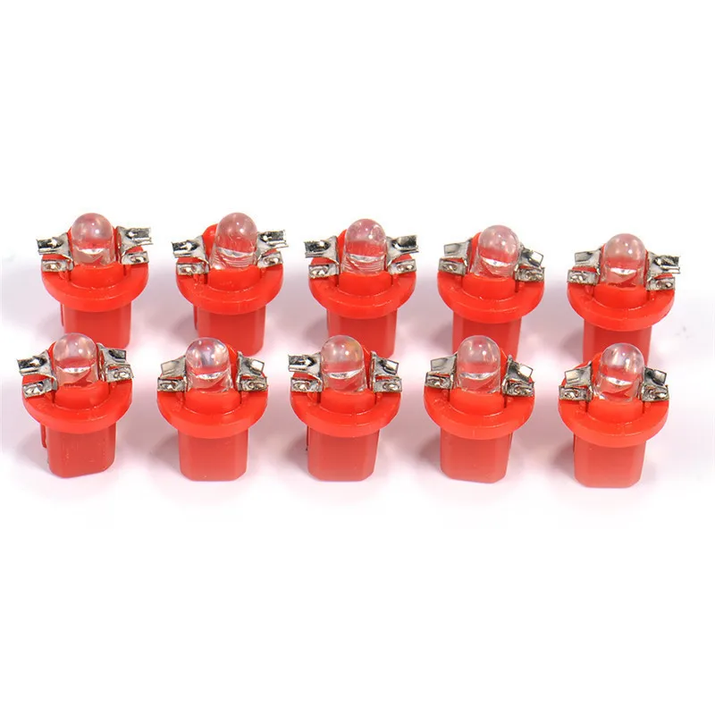 10 шт. T5 B8.5D 8.5D B8.5 1 светодиодный 5050 SMD автомобиль приборной панели потепления Индикатор автомобиля манометр Speedo авто инструмент с лампой свет DC12V