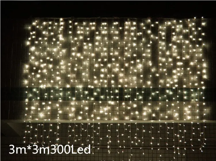 3x3m 300Led Warm Рождественские украшения для дома Светодиодная гирлянда елочные украшения Рождественские украшения Navidad Новогоднее украшение. Q - Цвет: 3x3m 300Led Warm