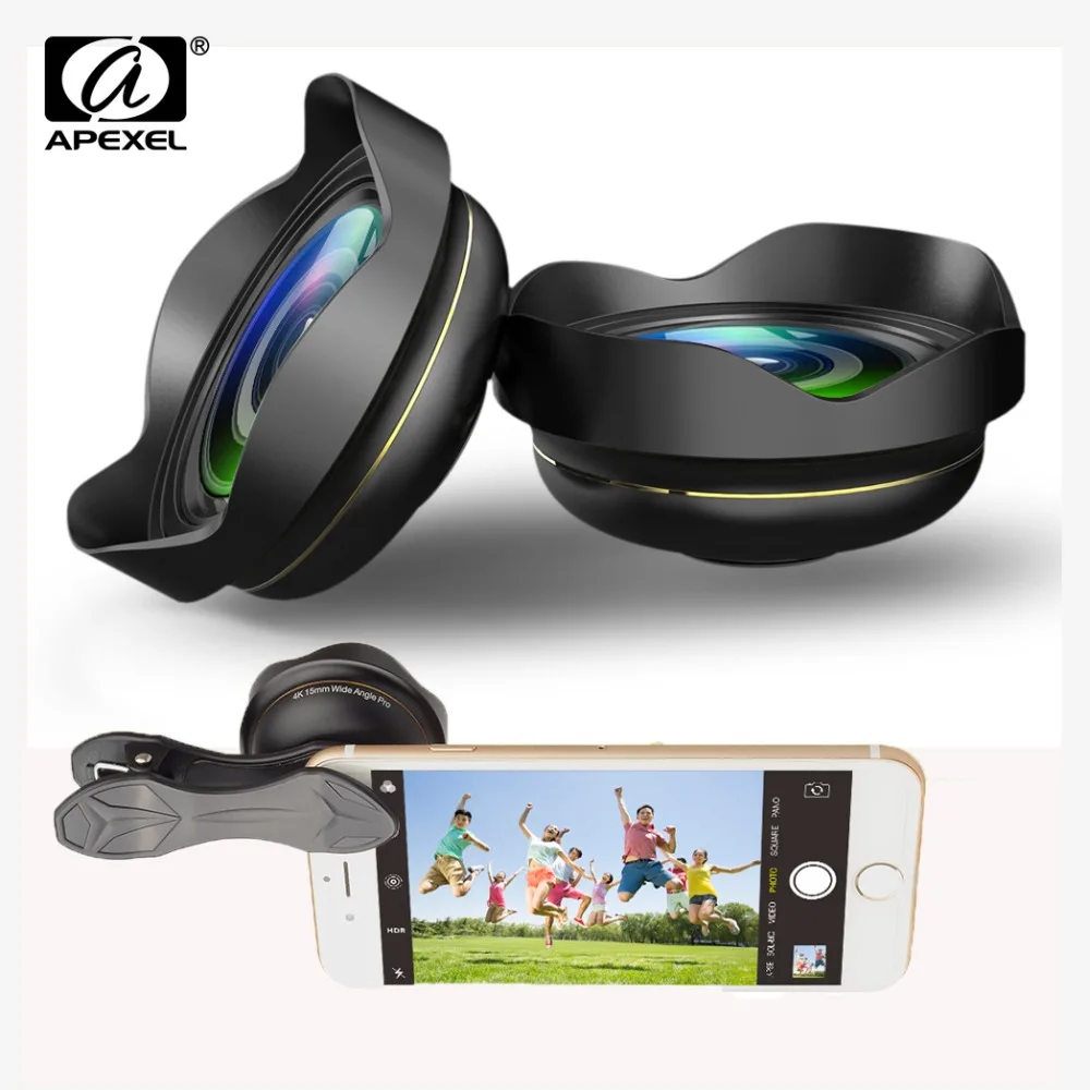 APEXEL 15 мм 0 5X4 k широкоугольный объектив с блендой для объектива Универсальный