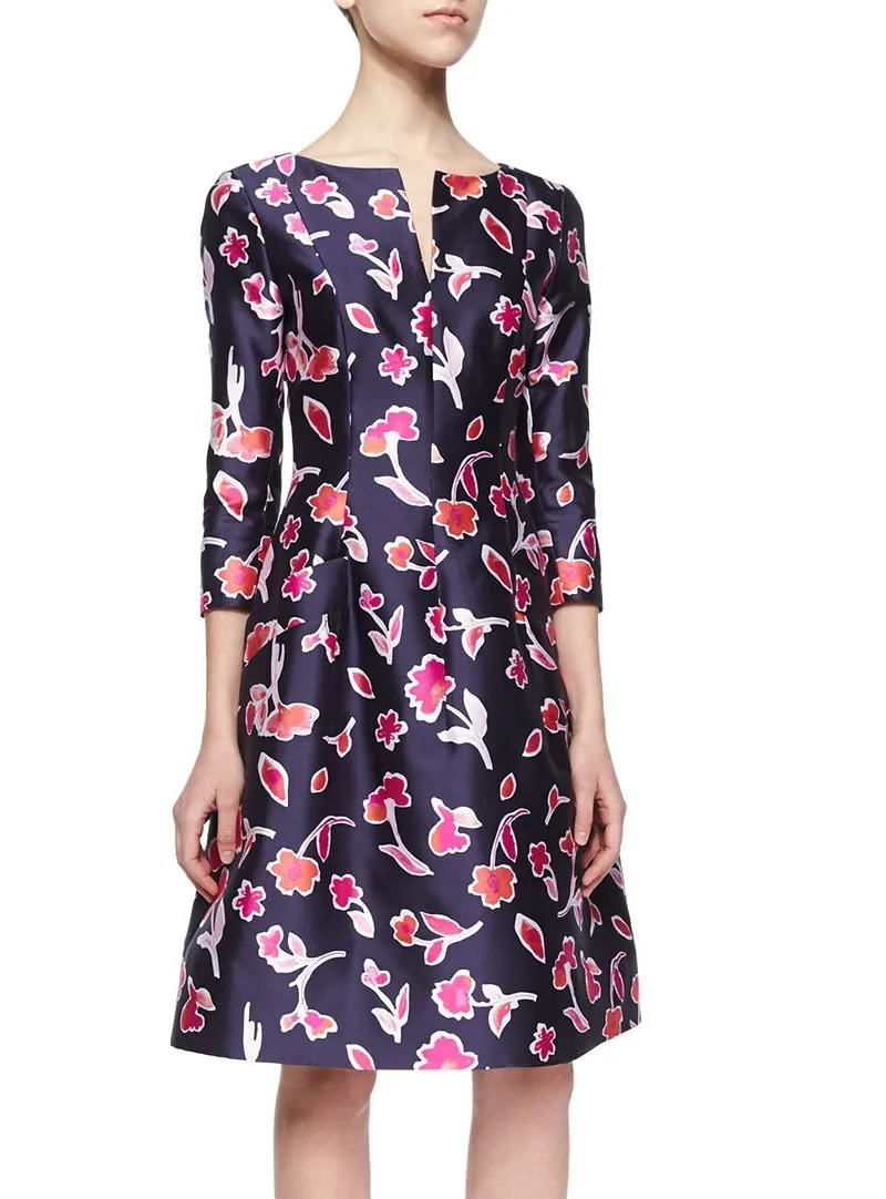 Новинка 2017 года Для женщин Poppy Модные принты трапециевидной формы dres1566 | Женская