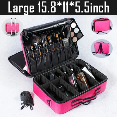 Large hot pink Новое поступление косметичка чехол для макияжа Водонепроницаемая косметичка для путешествий профессиональная косметичка - Цвет: Large hot pink