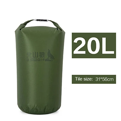 Dark Green 20L Сверхлегкая водостойкая сумка походы водостойкая сумка для плавания пляжная силиконовая Упаковка сухой мешок 5/10/20/30L - Цвет: Dark Green 20L