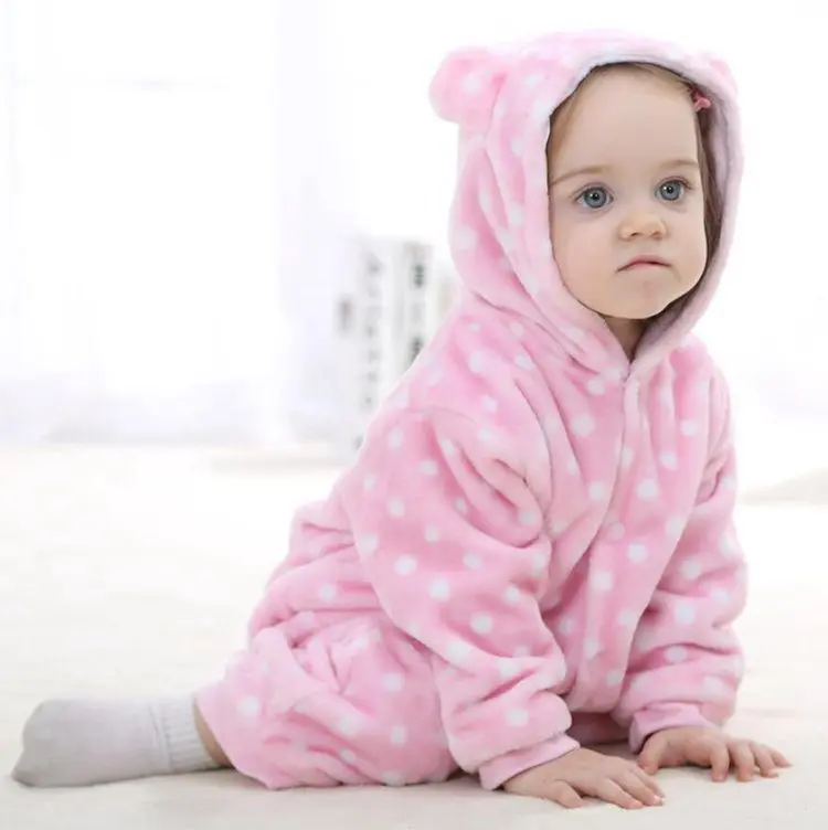 Детский утепленный комбинезон в горошек на Возраст 3-12 месяцев | Мать и ребенок