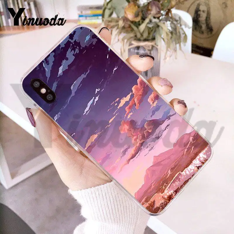 Чехол Yinuoda для iphone 7 6 X розовый милый чехол телефона с изображением неба космоса