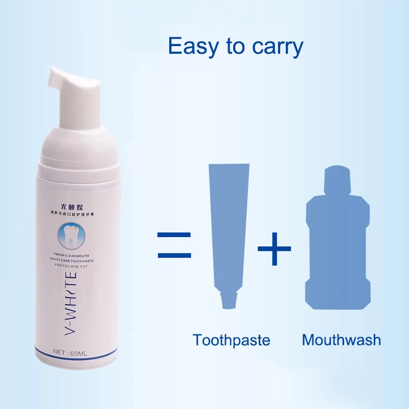 ЛУЧШАЯ 1 шт. зубная паста для чистки пены отбеливающий зуб мытья рта жидкость