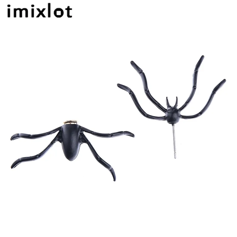 Imixlot 1 пара панк двухсторонний насекомое гвоздик в виде паука Серьги
