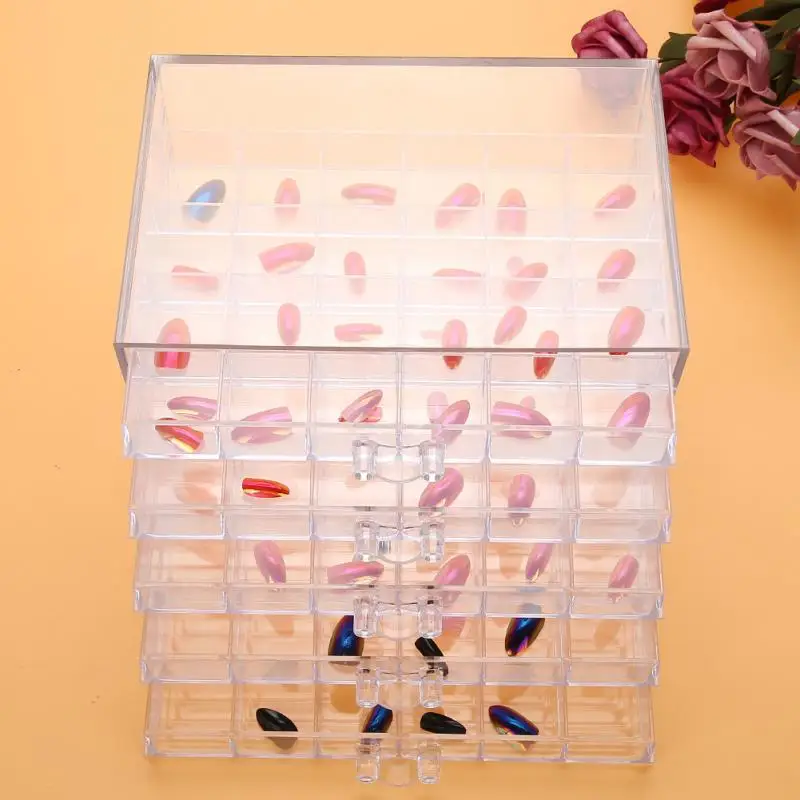 Органайзер прозрачный пустой для украшения ногтей 120 ячеек|Коробки и ящики