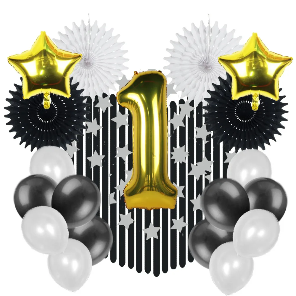 Набор украшений для первого дня рождения мальчиков и девочек золотые