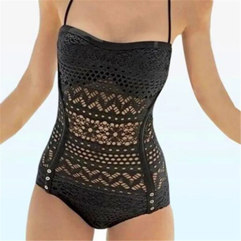 2017 Sexy Кружева Рюшами One Piece Купальники Боди Push Up Женщины Купальник Стринги