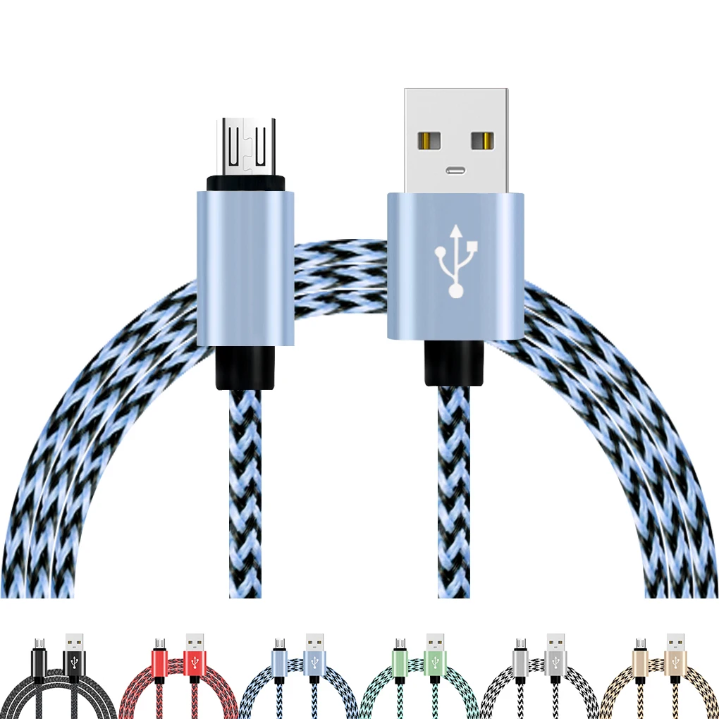 Микро USB кабель, быстрая зарядка, нейлоновое зарядное устройство Braide для samsung Galaxy S7 S6 S5, Xiaomi Redmi, huawei, мобильный телефон для LG
