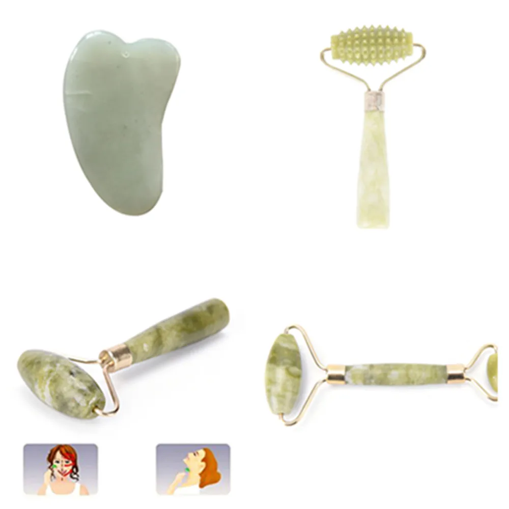 

Jade Roller Massager Face Roller Green Facial Nature Healthy Face Beauty Body Head Neck Foot Skin Care Face Lift Tools