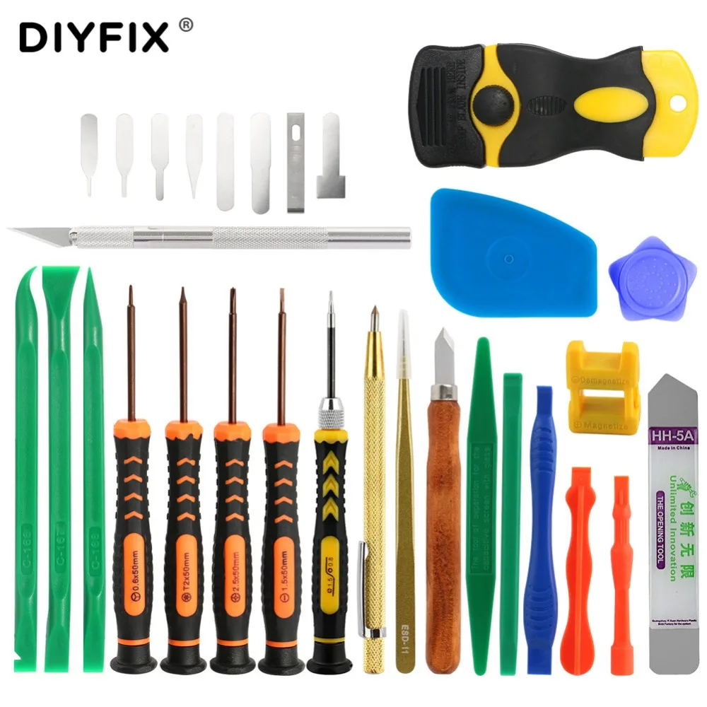 Набор инструментов DIYFIX для ремонта телефонов 30 в 1 рычаг открывания экрана лома