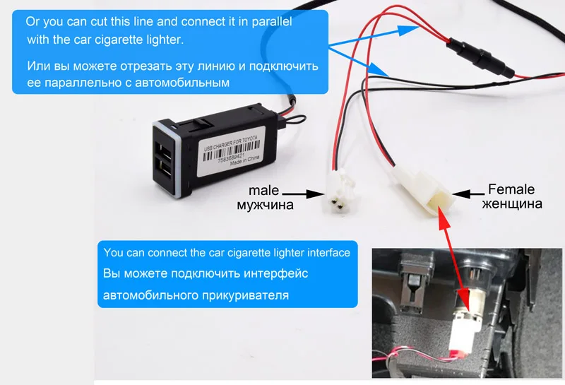 XCGaoon QC3.0 Quickcharge автомобильное зарядное устройство двойной USB телефон PDA адаптер DVR Plug& Play кабель для Toyota