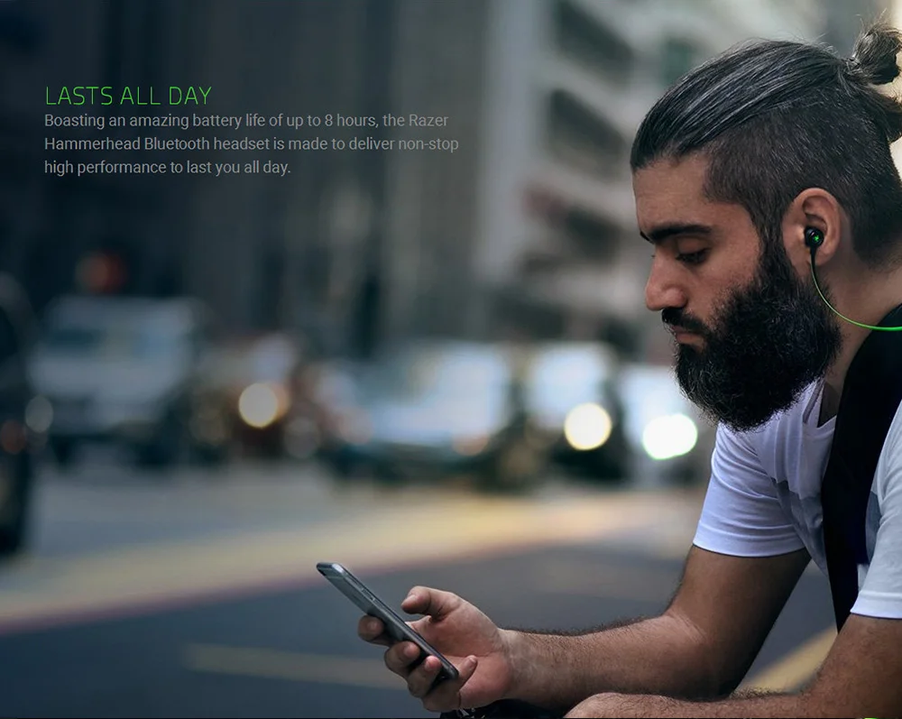 Оригинальная Беспроводная bluetooth-гарнитура razer Hammerhead с встроенным дистанционным микрофоном для устройств iOS, телефонов, ПК, игр и музыки