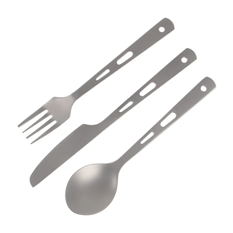 Tiartisan 3 шт. Титановая посуда с ножом вилка ложка Spork набор столовых приборов посуда инструменты для кухни дома Ta8106 - Цвет: Knife Fork Spoon