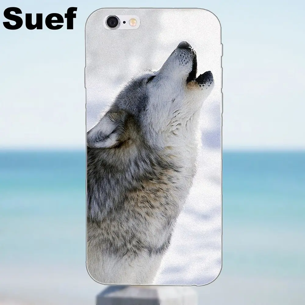 Чехлы из ТПУ с волком под луной для iPhone X 4 4S 5 5S 5C SE 6 6S 7 8 Plus Samsung Galaxy J1 J3 J5 J7 A3 A5 2016