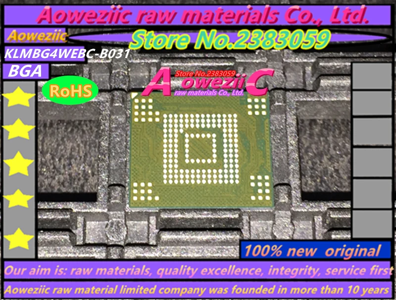 Aoweziic (1 шт.) (2 (5 (10 100% Новый оригинальный фодинаковый BGA EMMC 32 ГБ чип памяти KLMBG4WEBC