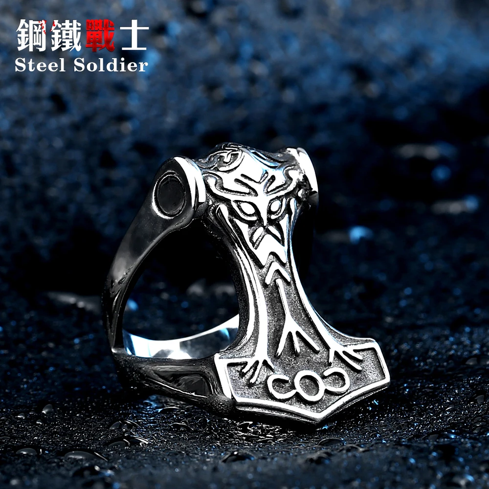 Мужское кольцо из нержавеющей стали с изображением солдата Северной