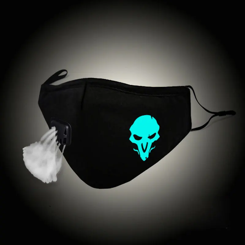 Модная маска для рта Gengar Reaper череп отбеливатель марля маска для лица Хэллоуин косплей Анти РМ2. 5 Пылезащитный фильтр муфельный респиратор