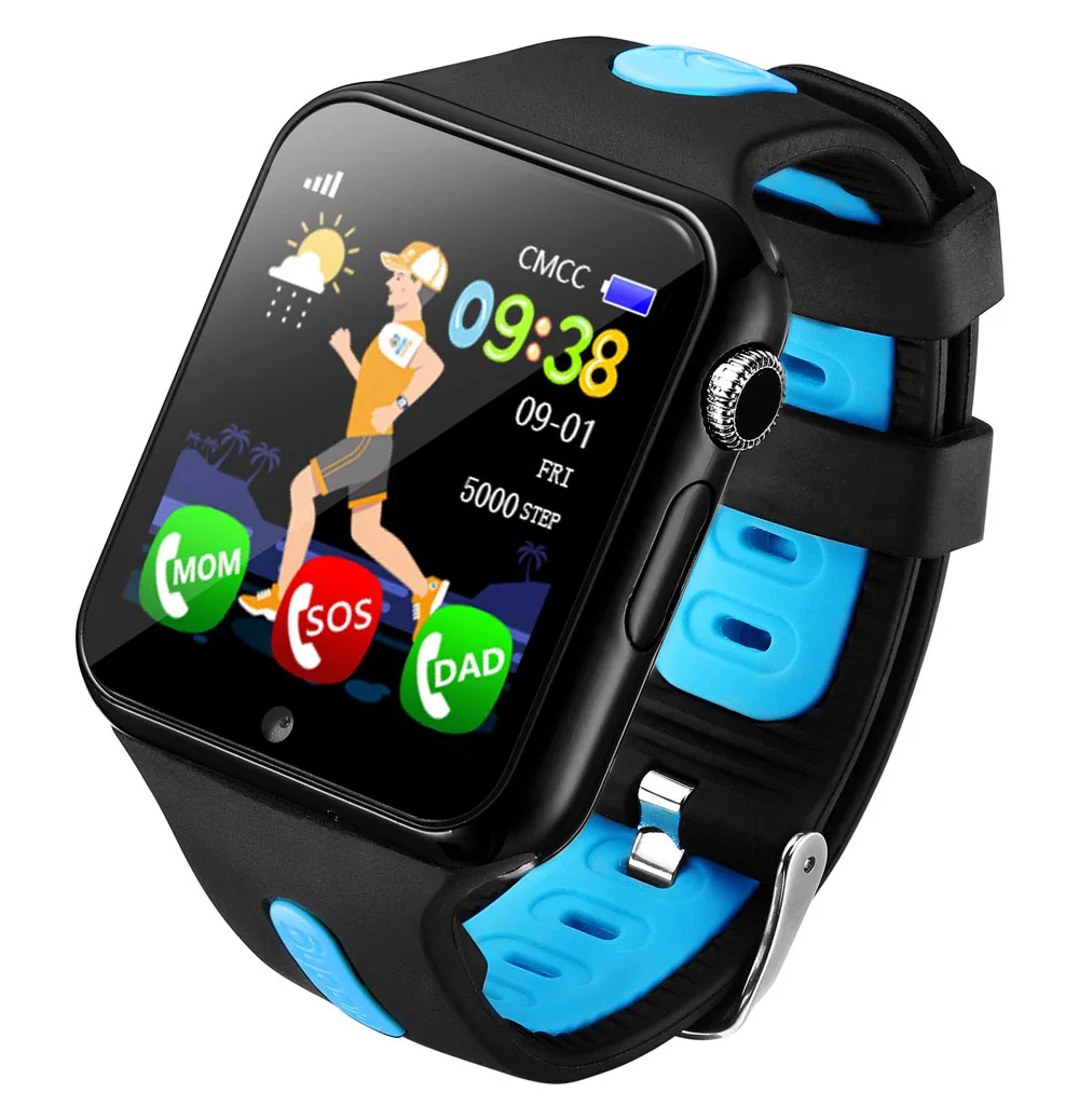 Black Blue V5K Детские Смарт-часы детские gps расположение Спортивные Детские Смарт-часы водонепроницаемый поддержка sim-карты камера безопасности телефон часы детские - Цвет: Black Blue