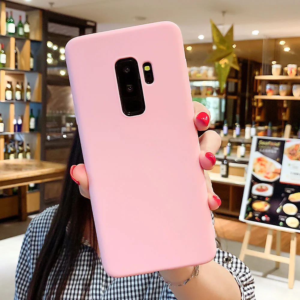 Матовый чехол конфетного цвета для samsung Galaxy S8 S9 плюс A7 2018 S10 рlus Lite силиконовые