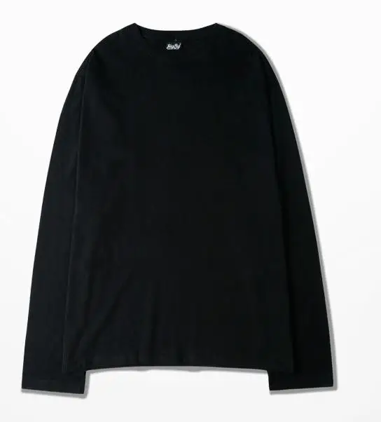 Black Харадзюку оверсайз High Street оранжевая футболка с длинным рукавом Ins Kanye длинная футболка хип-хоп Топ Футболка унисекс модная футболка мужская Kpop - Цвет: Black