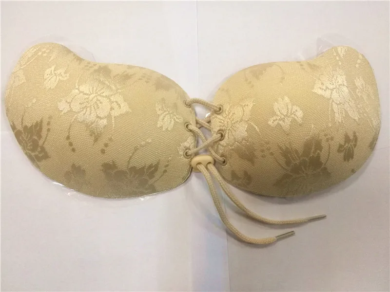 100 pcs Women Silicone Bra Invisible Push Up Stick On Self Adhesive Front Lacing Bras Strapless Lingerie Cup