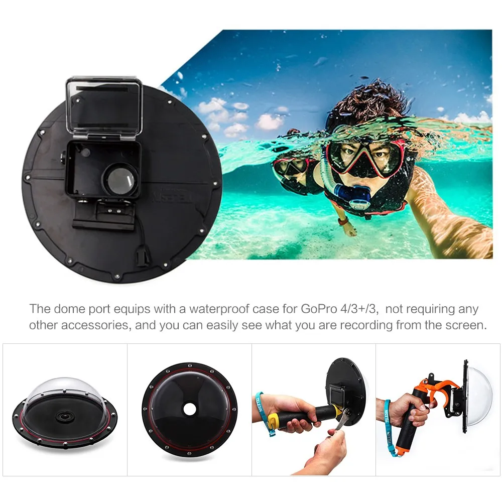 Для Go Pro Hero 4 Dome Port водонепроницаемый корпус плавающий триггер купол для GoPro 3 +