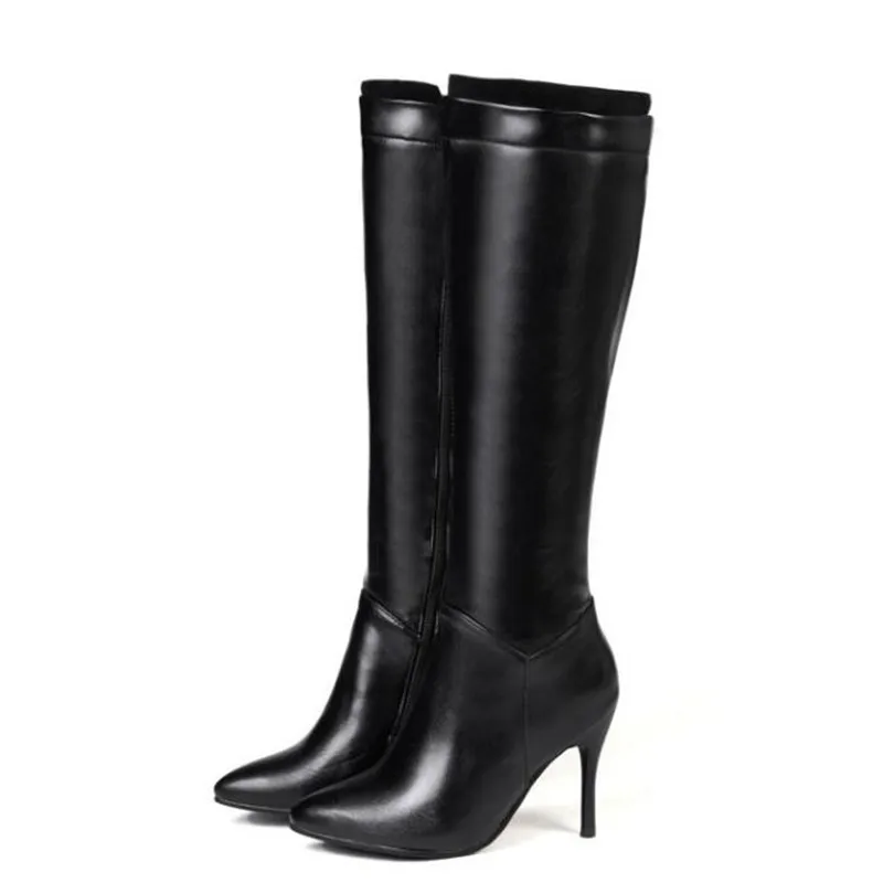 winter New style fashion Sharp head  Fine heel High-heeled Boots  thigh high boots  winter boots for girls plus size 34-45