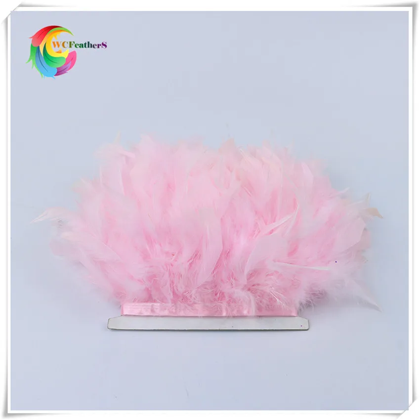 LIGHT PINK 10 метров кожа розовый пушистый перо индейки s Лента бахрома 6-8 дюймов Турция отделка из перьев танцовщицы карнавальные костюмы Diy Одежда - Цвет: LIGHT PINK