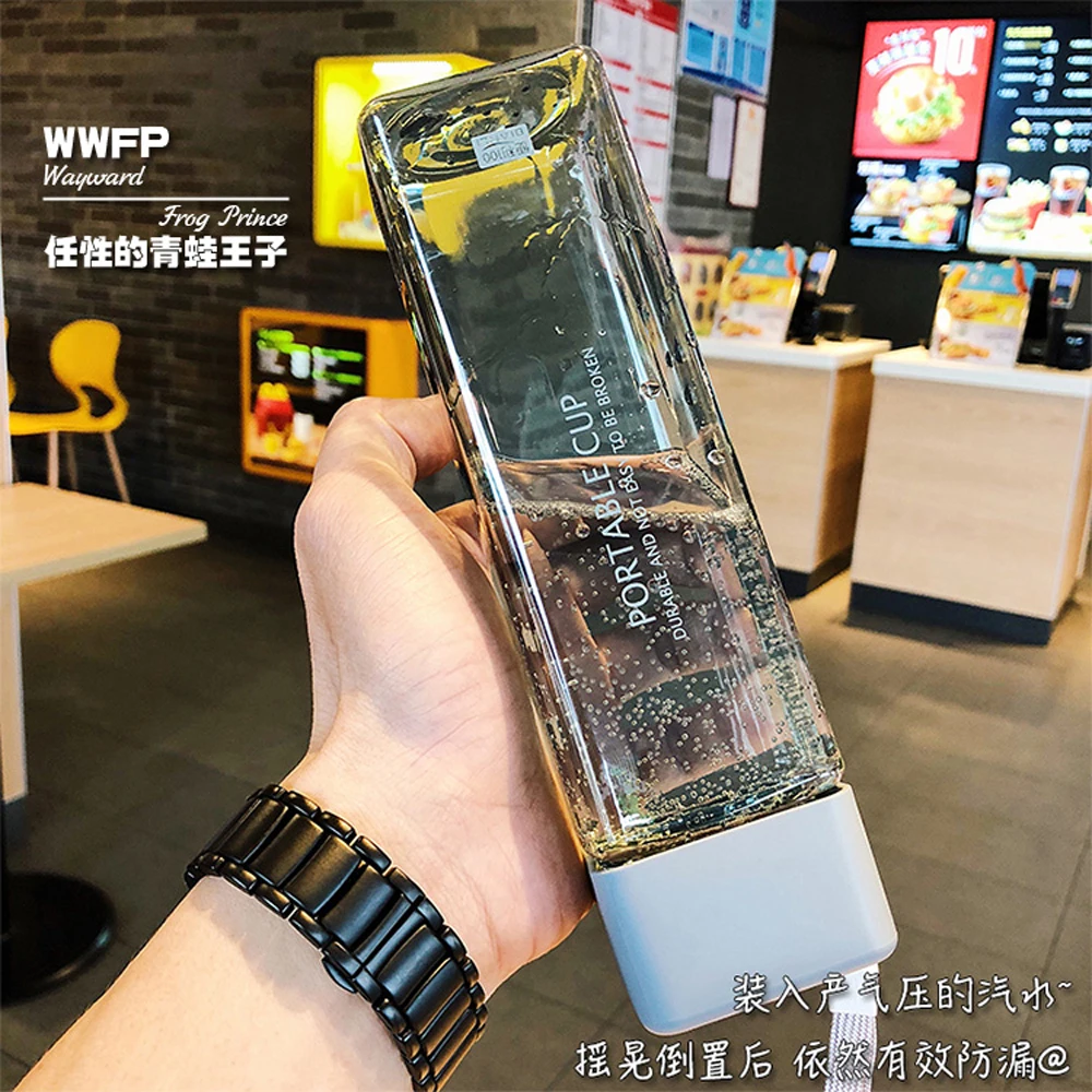 Пластиковая бутылка без BPA квадратной формы для воды новая модная Корейская