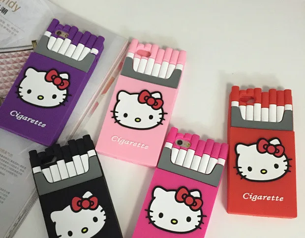 Fashion Phone Case For iPhone 6 6s Plus Silicon Smoking Kill Hello Kitty Cigarette Box Cell Cover Cases SE 5 5s |