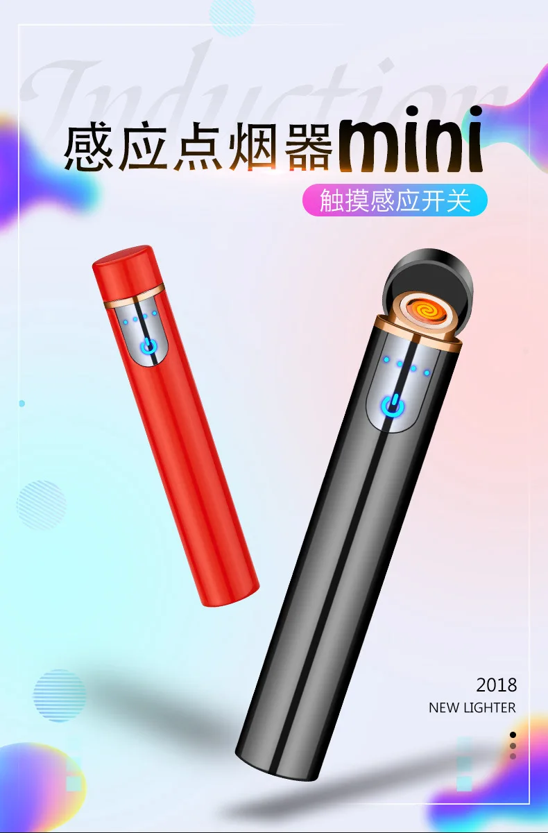 Мини портативный фокус металлический USB Электронная зажигалка светящаяся Кнопка беспламенная плазменная зажигалка ветрозащитный фонарь дуговая зажигалка