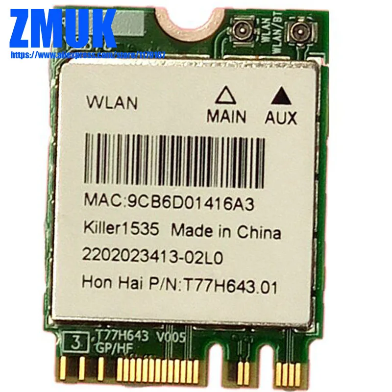 QCNFA364 Killer 1535 802.11ac 867 Мбит/с Беспроводная + BT 4 1 M.2 NGFF WiFi карта|killer 1535|wifi cardngff wifi |