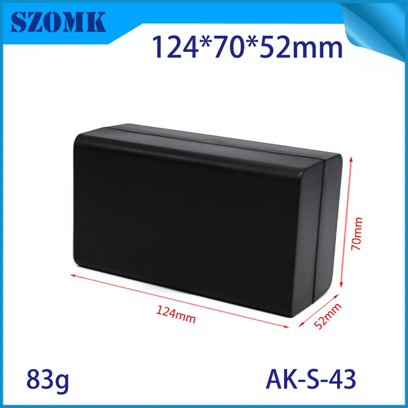 1 шт., 124*70*52 мм пластиковый чехол szomk для электронного устройства abs черный пластиковый корпус для прибора блок питания пластиковая коробка