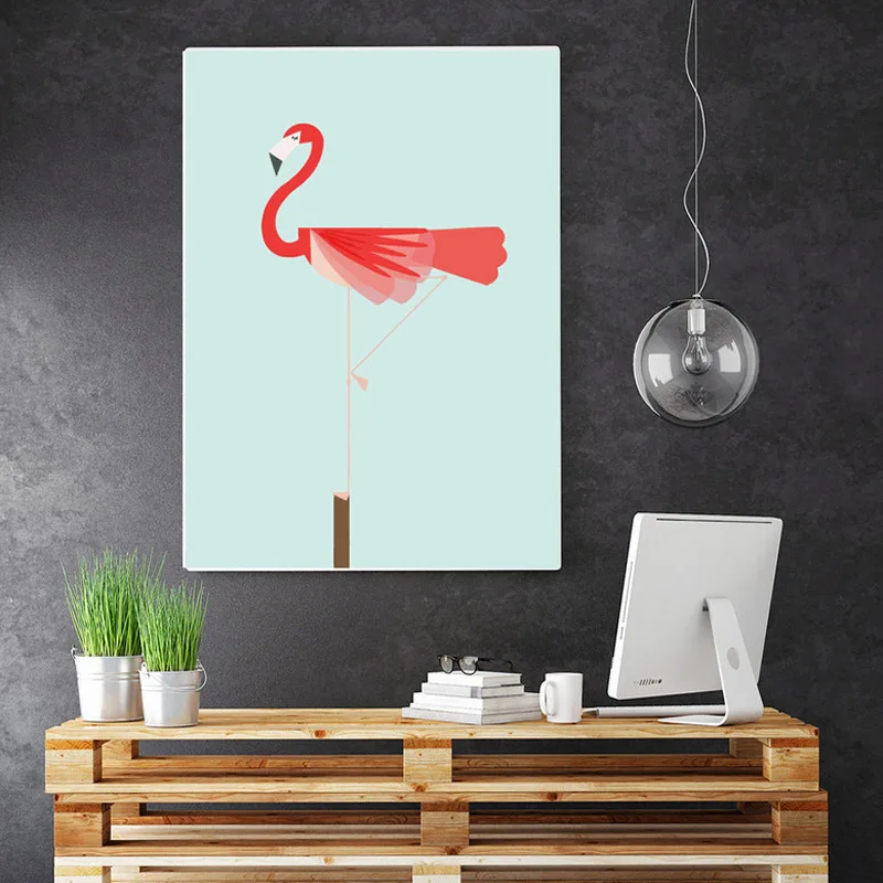 Новый скандинавский мятный зеленый плакат животные холст настенная Картина на