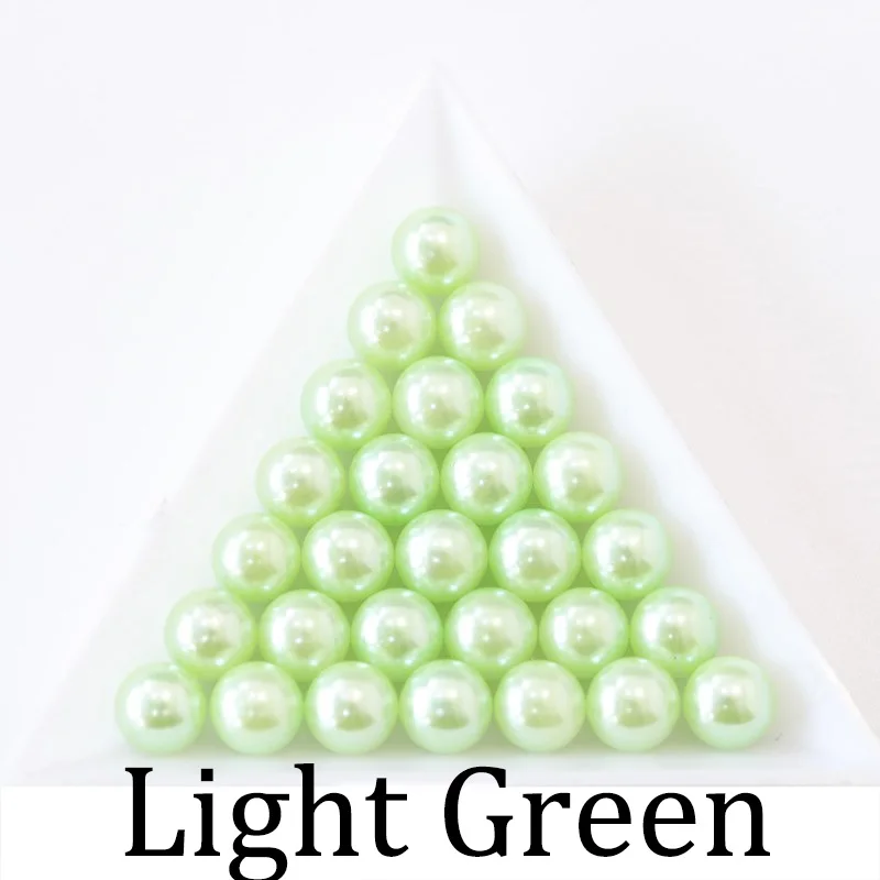 Light Green Без отверстий Белый Черный ABS Имитация Жемчуга Свободные жемчужные бусины для DIY одежды одежда обувь бисер аксессуары для изготовления ювелирных изделий - Цвет: Light Green