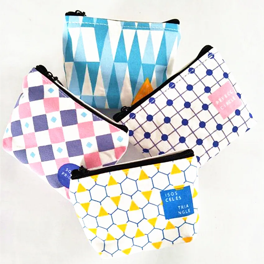 M123 2017 Индивидуальные женские кошельки качественные холщовые с геометрическим