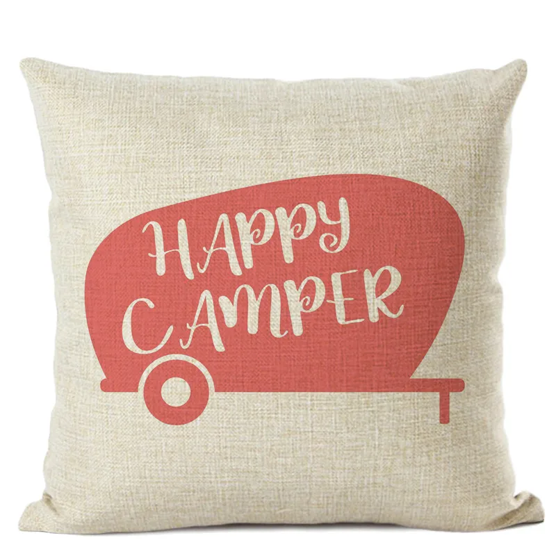 Счастливые туристы для подушек из хлопка и льна на заказ Печать диванные подушки
