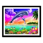 Алмазная вышивка 5D DIY алмазная живопись цветные дельфины, море алмазная живопись вышивка крестиком горный хрусталь Украшение CJ770