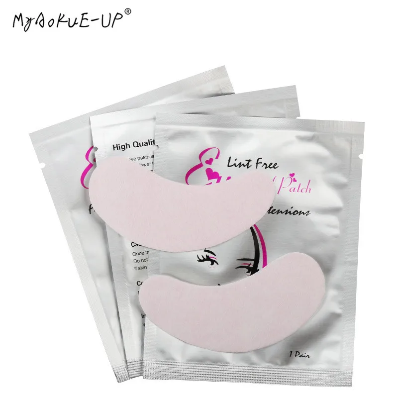 beauty pink pads Гидрогелевые патчи розовые накладки для глаз для наращивания ресниц 50 пар микс посылка бумажные патчи для ресниц Советы наклейки инструменты для макияжа - Длина: beauty pink pads