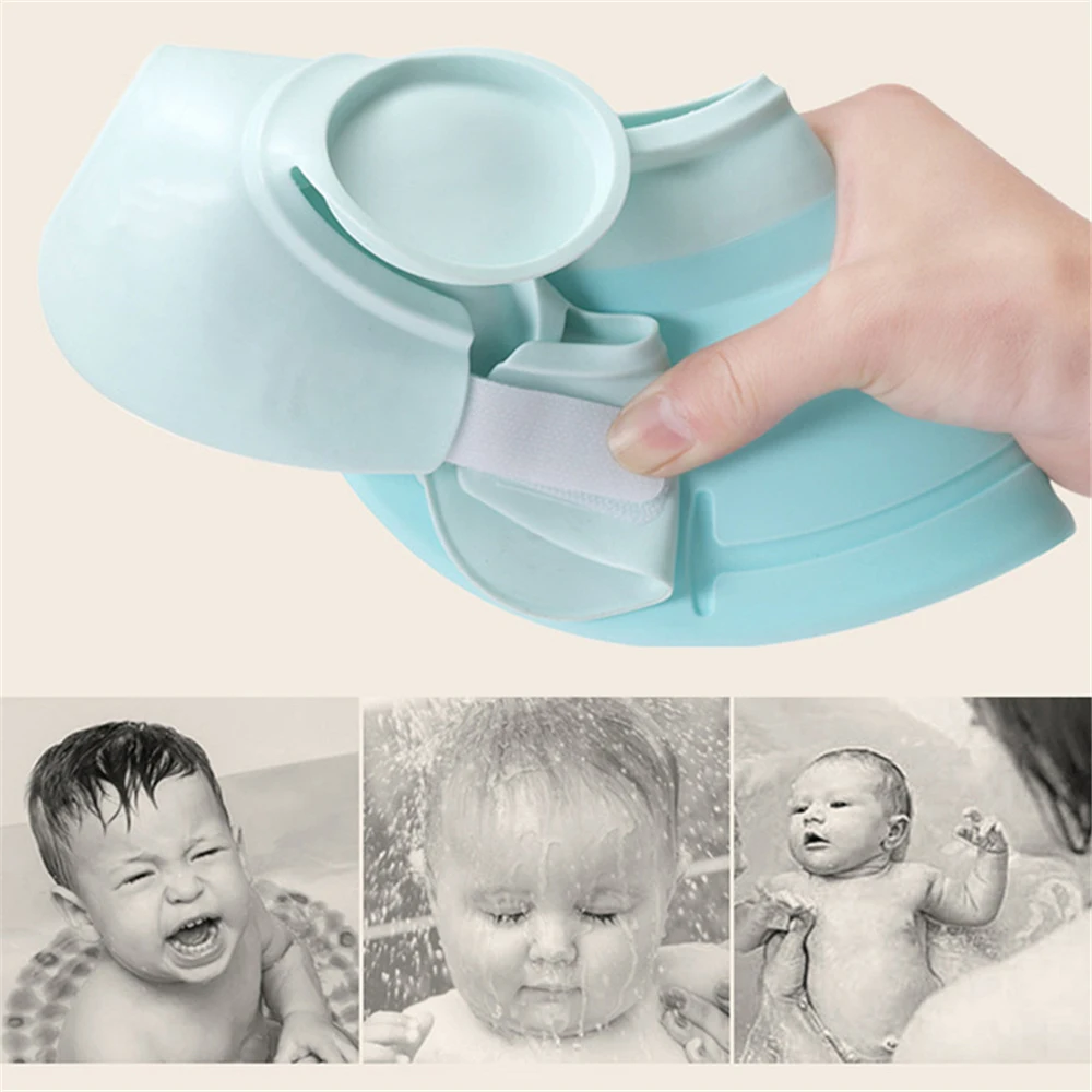 Детская водонепроницаемая шапочка регулируемая детская для душа защита мытья