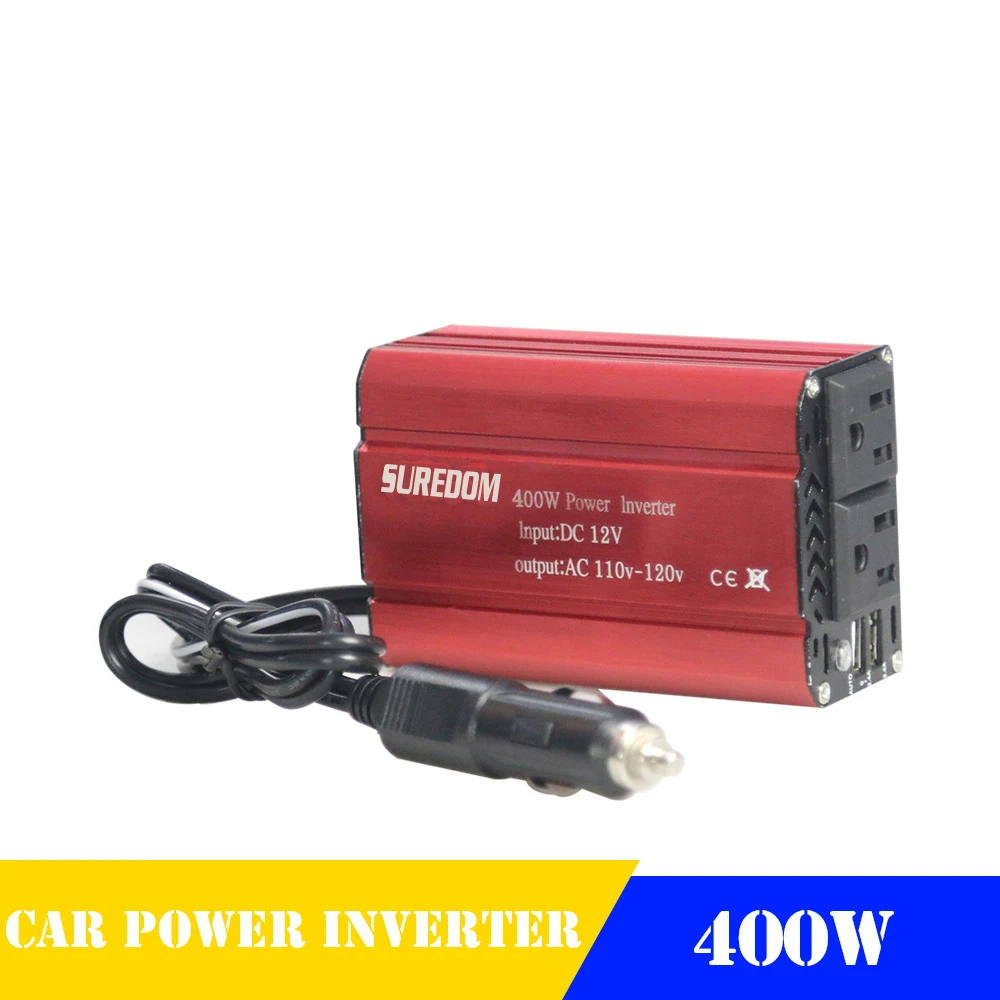 400 Вт Dc12v к Ac110v 220 В Солнечный автомобильный преобразователь инвертор двойной usb