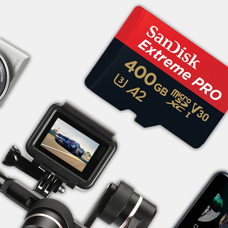 Карта памяти SanDisk Extreme/PRO UHS I micro sd 400G 256G 128G 64G до 160 МБ/с./с скорость чтения 10 V30 U3 A2