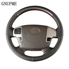 Искусственная кожа рука сшитый черный чехол рулевого колеса автомобиля для Toyota Land Cruiser Prado автомобиль специальный алюминиевый сплав замок ремня Крышка Рулевого Колеса